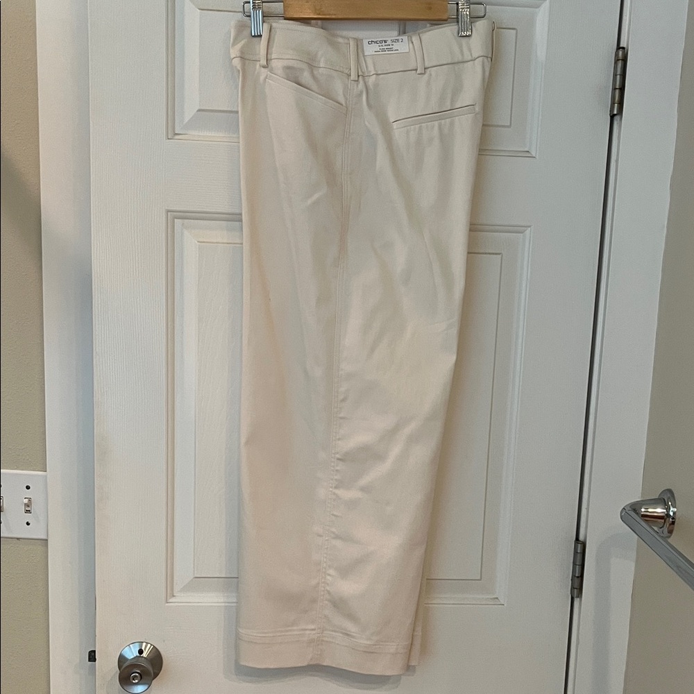 Cream Straight-Leg Trousers